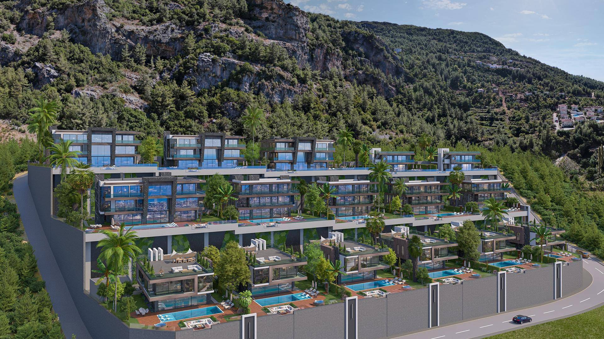 Luksuriøse villaer med utsikt over Alanya og havet