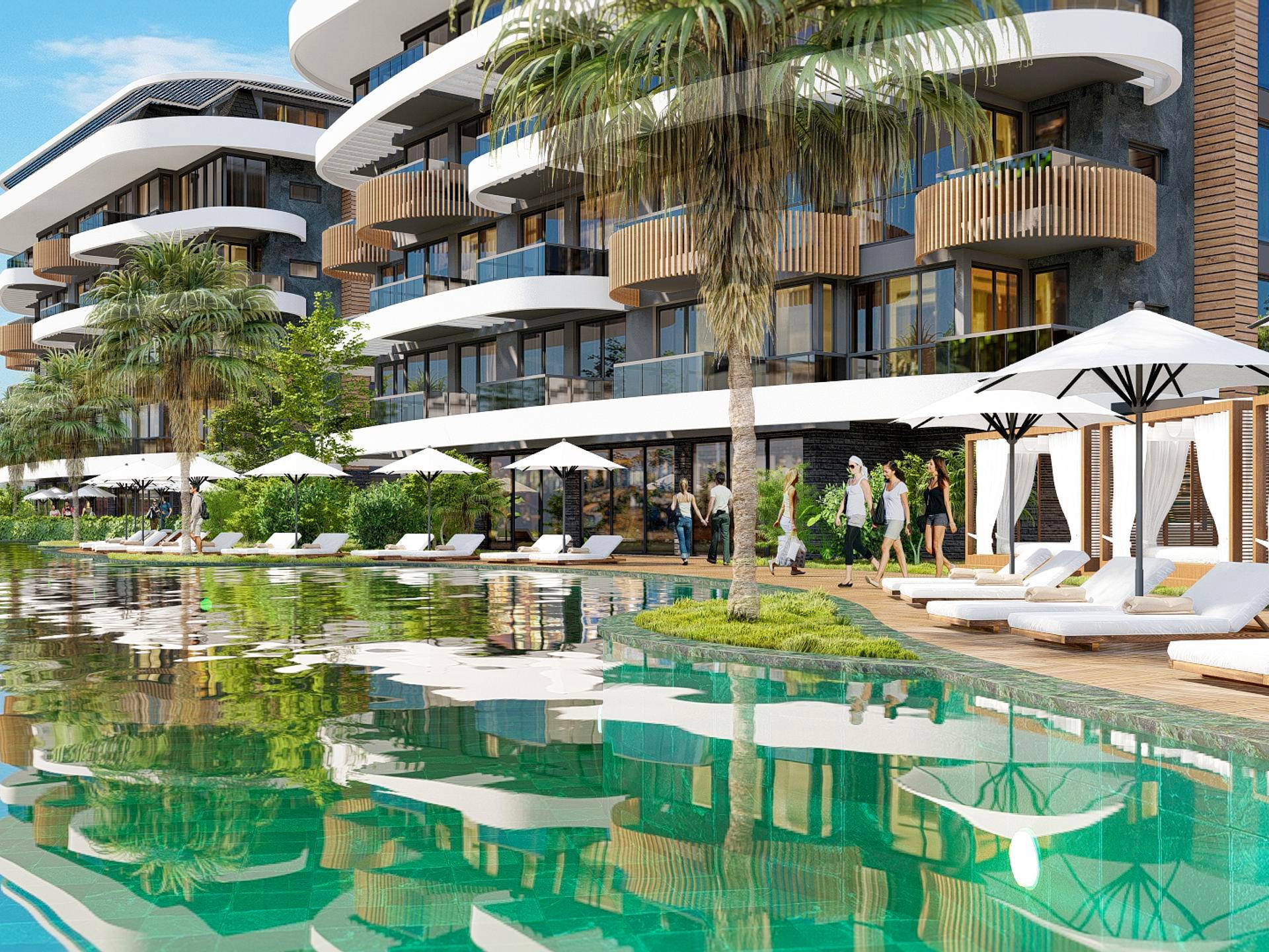 Luxuriöse Anlage mit dem größten Infinity-Pool in Kestel, Alanya