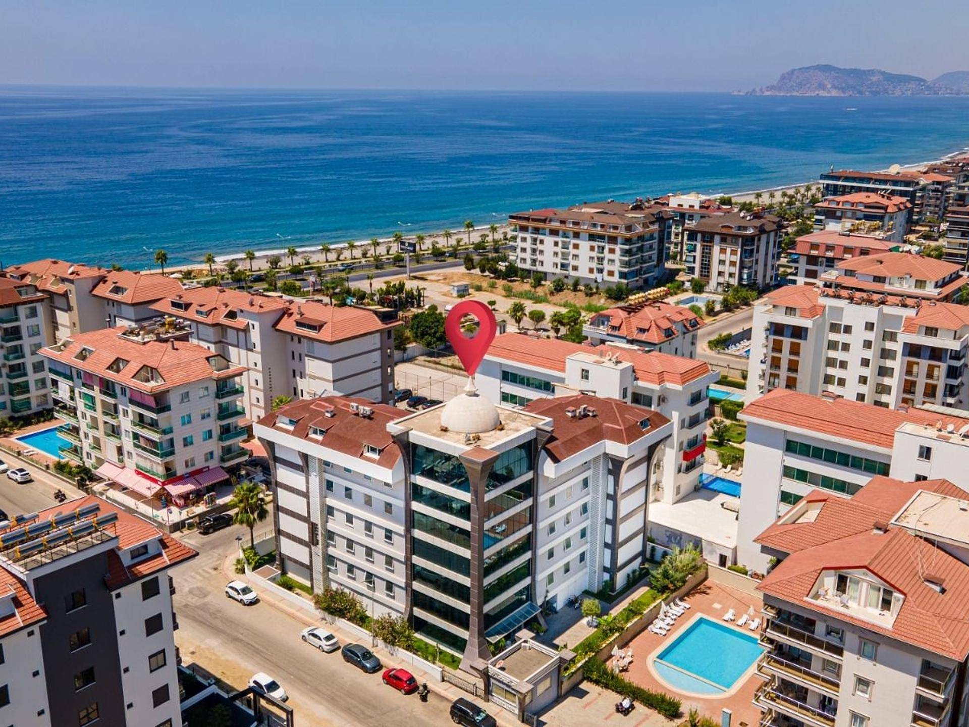 Hernieuwbare 1-Slaapkamer Appartement met Uitzicht op Zee in Kestel, Alanya