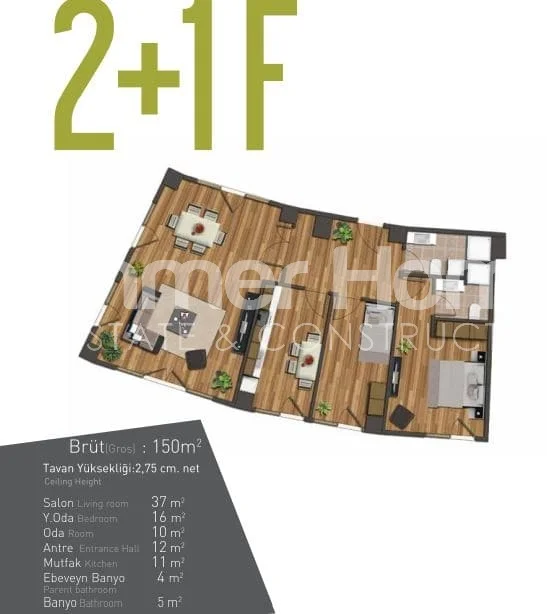 Komfortable, stilvolle Wohnungen zum Verkauf in Kartal Plan - 29