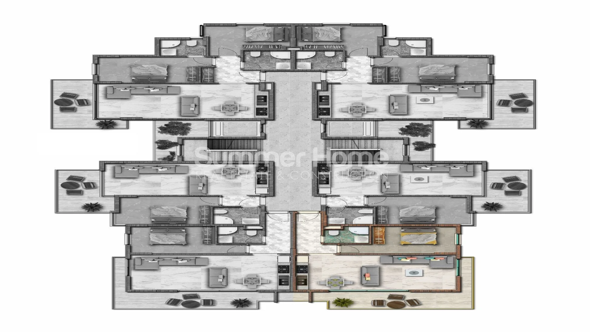 High Standard Apartments Providing Amazing Sea View and Beachfront Location in  Alanya, Mahmutlar Plan - 28
