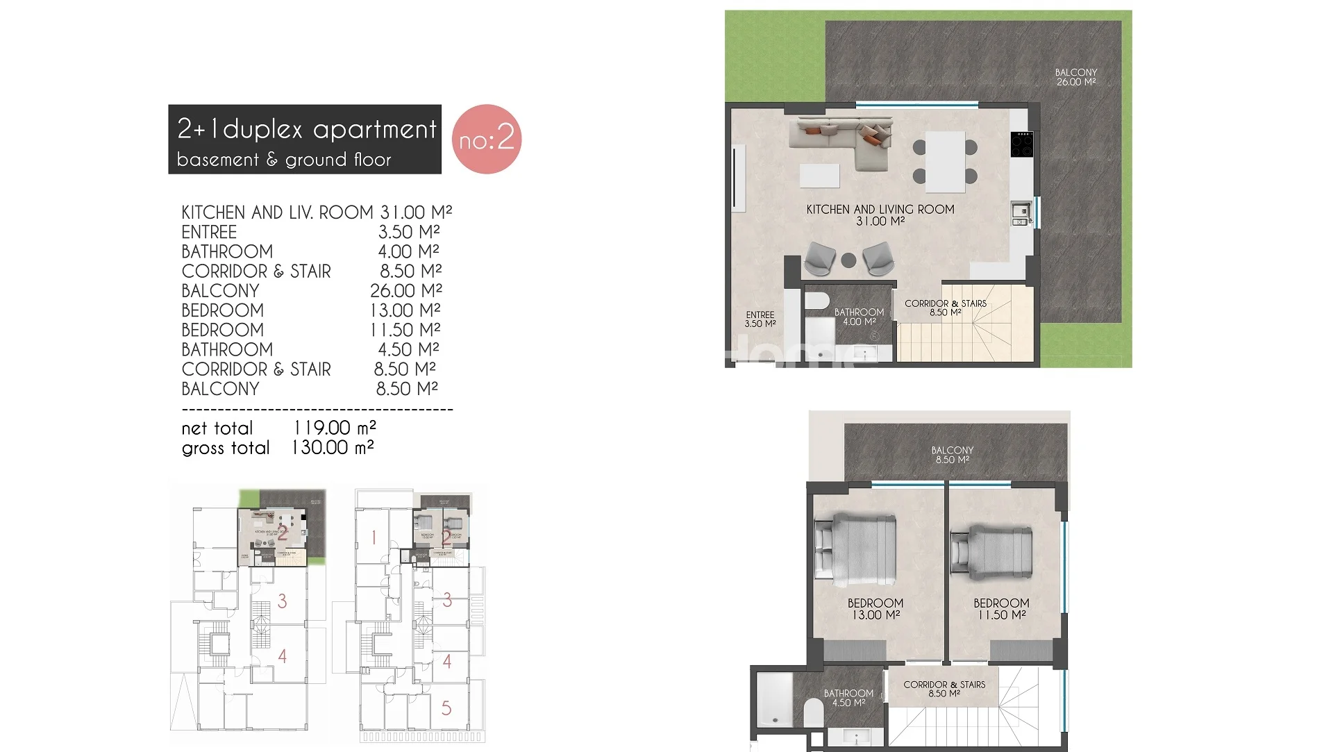 Minimal yet attractive apartments in Kestel Plan - 11