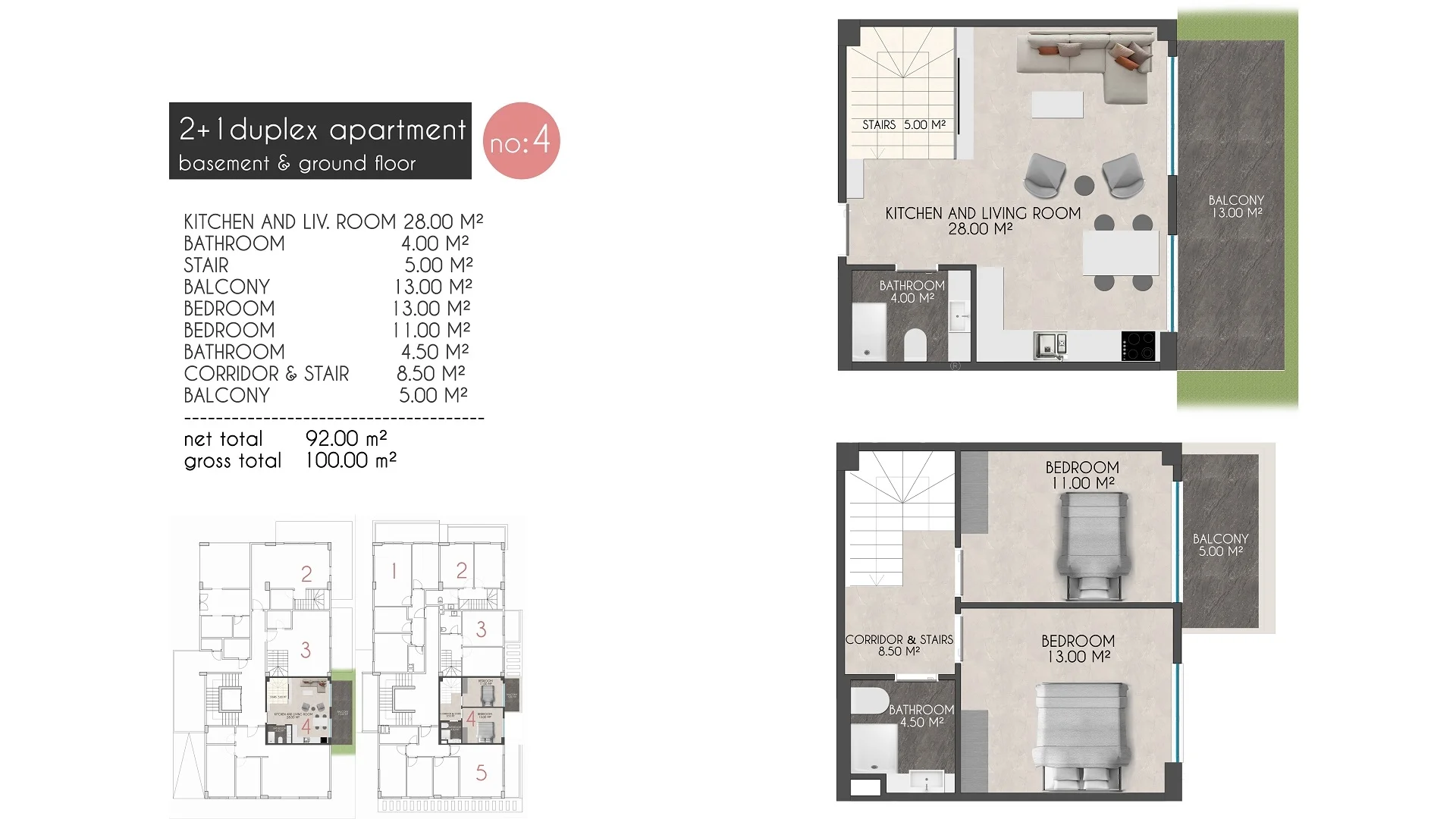 Minimal yet attractive apartments in Kestel Plan - 12