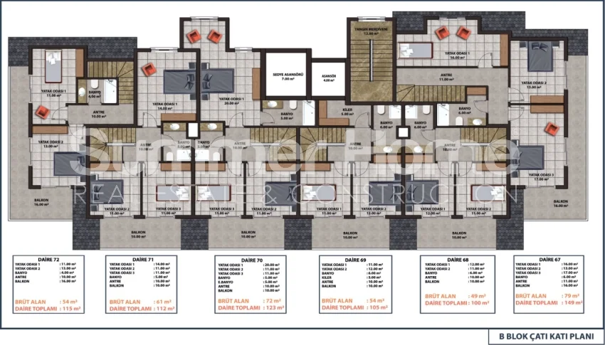 Budgetvriendelijke appartementen in Mahmutlar Plan - 32