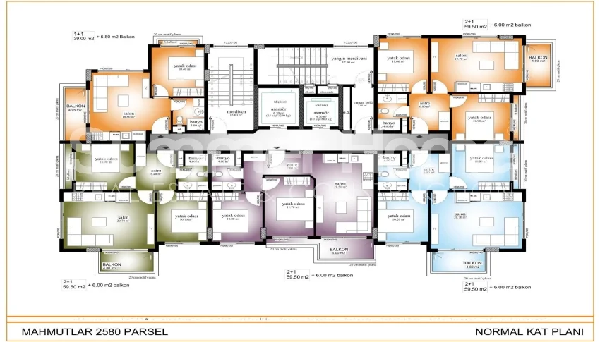 Bijou Apartments for sale in Mahmutlar Plan - 20