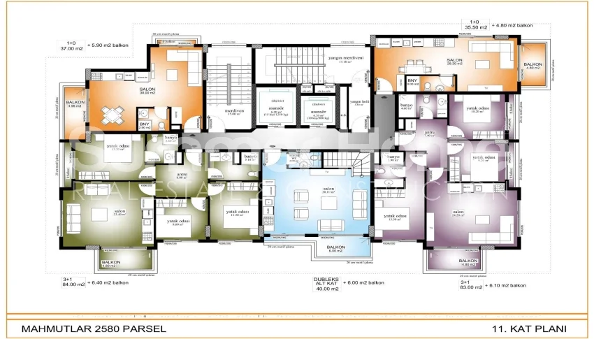 Bijou Apartments for sale in Mahmutlar Plan - 24