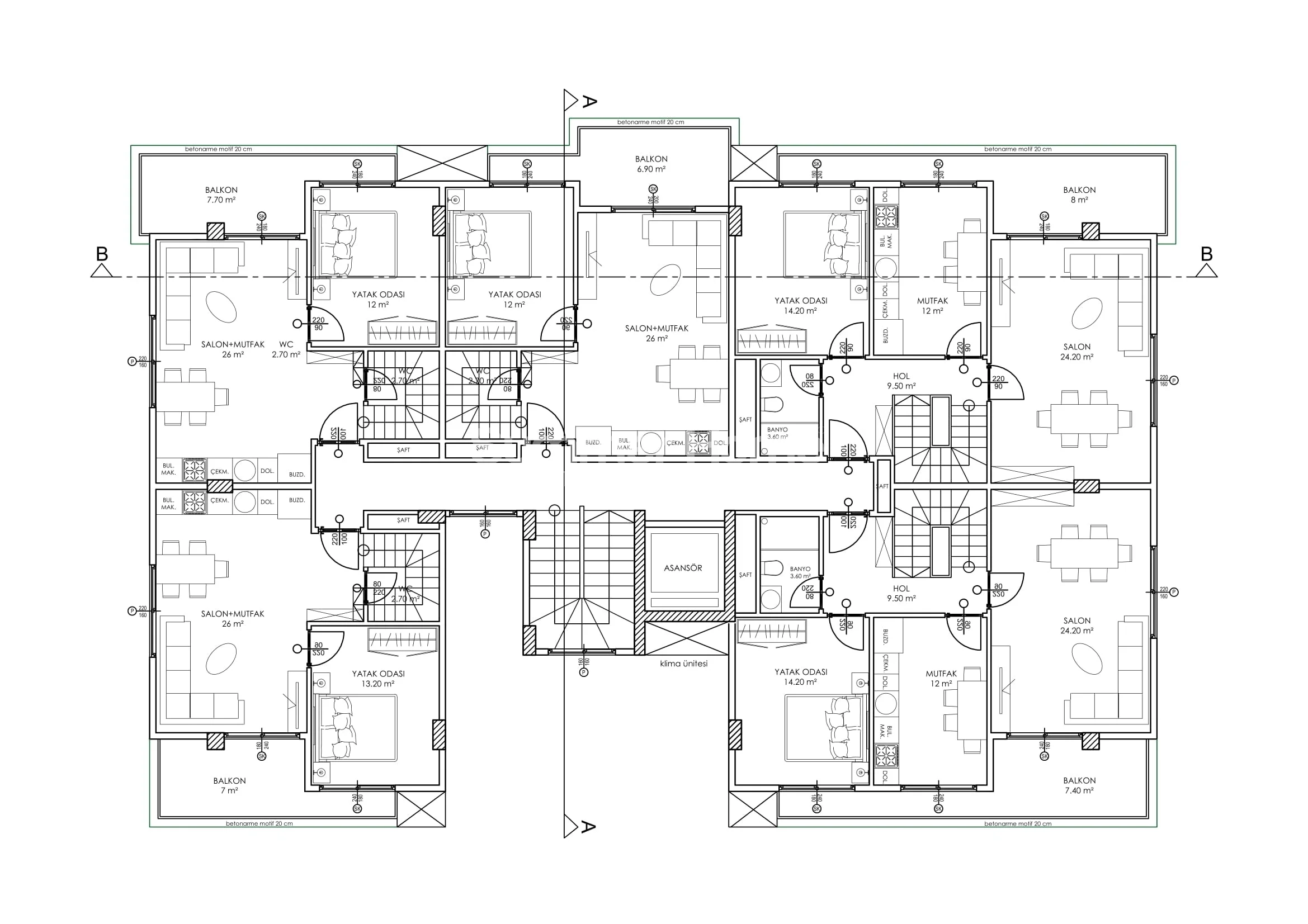 Appartements de style moderne dans le calme de Kargicak plan - 12