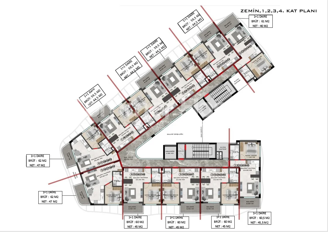 Spacious Apartments in Desirable Avsallar Plan - 29