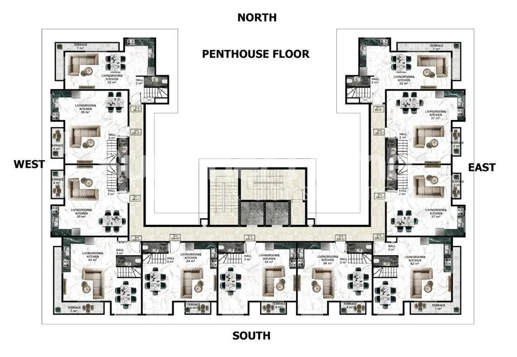 Innovatief ontworpen luxe appartementen te koop in Mahmutlar plan - 20