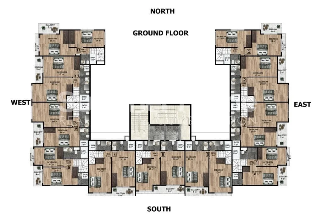 Innovatief ontworpen luxe appartementen te koop in Mahmutlar plan - 22