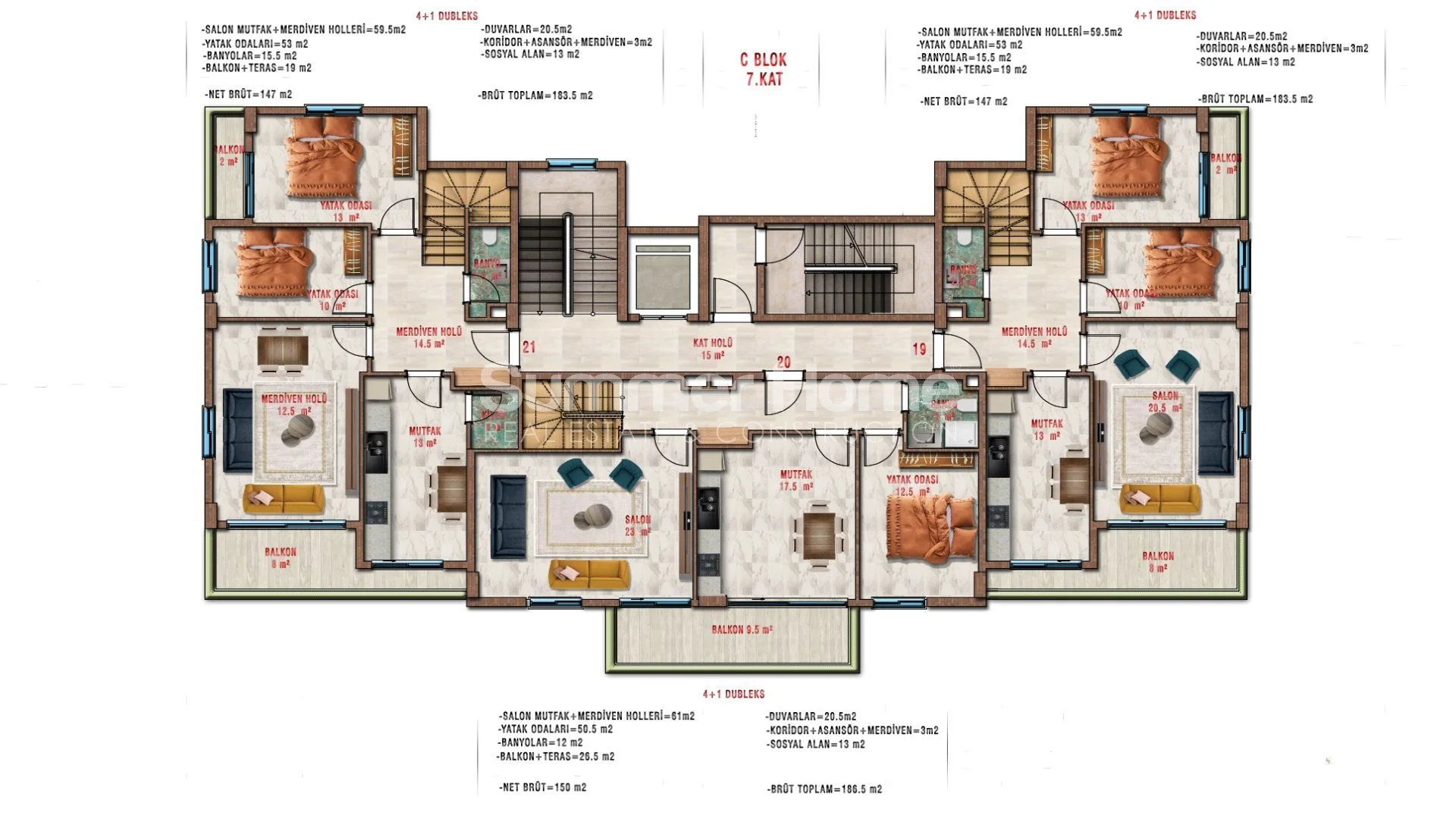 Appartements spectaculaires à vendre dans la belle ville d'Avsallar plan - 25