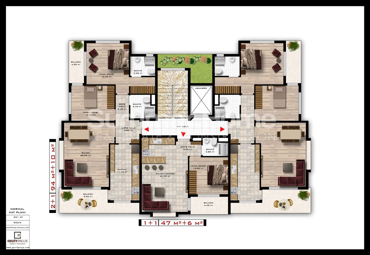 Modern Apartments in Rural Demirtas Plan - 36