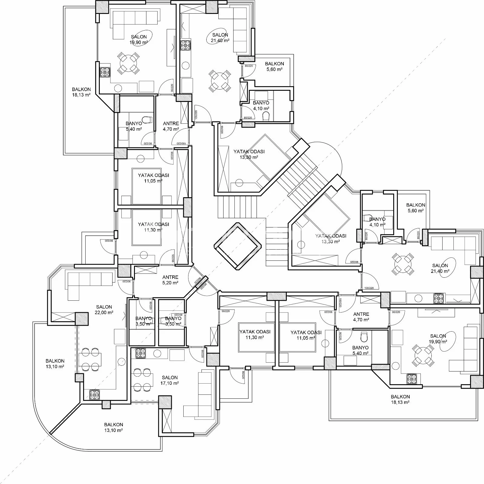 Moderne Apartments im Zentrum von Alanya Plan - 15
