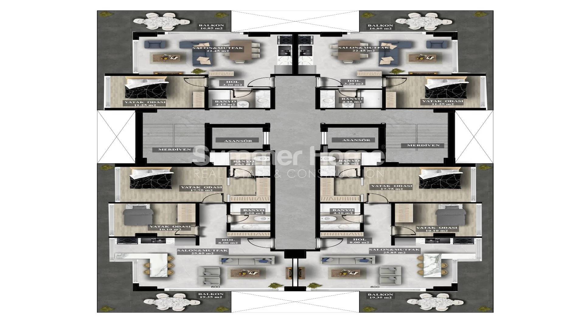 Chic, Luxurious Apartments in Mahmutlar Plan - 41