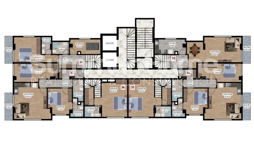 Elegant Apartments in Centre of Alanya Plan - 21