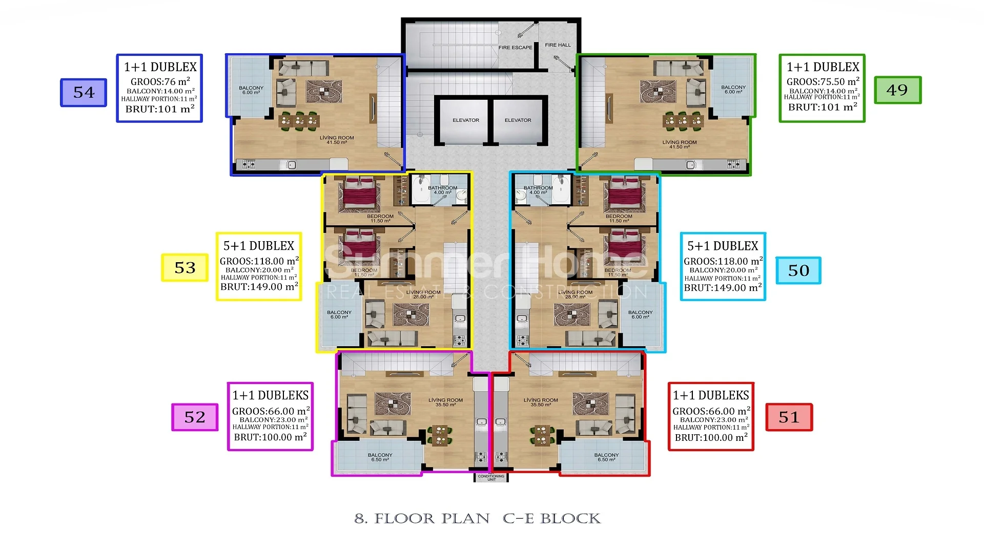 Goedkope moderne appartementen in Avsallar plan - 16