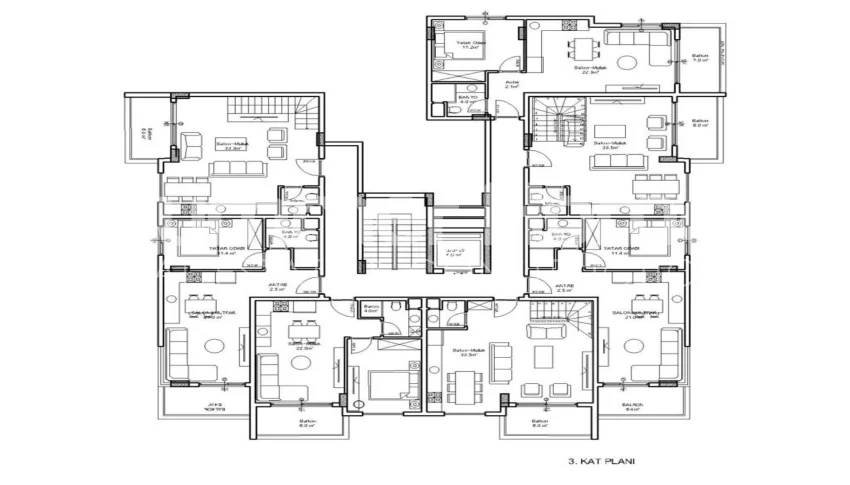 Contemporary Apartments in Konakli Plan - 20