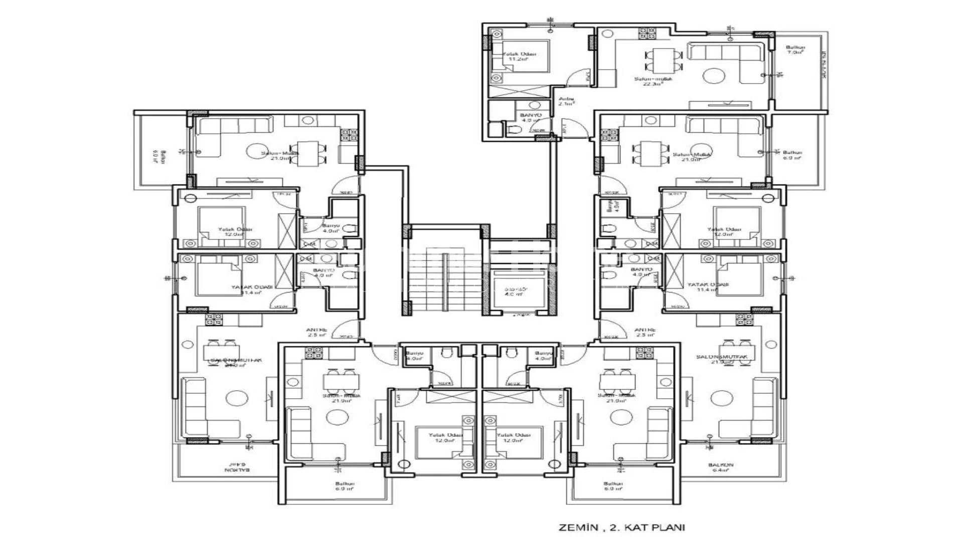 Appartements contemporains à Konakli plan - 21