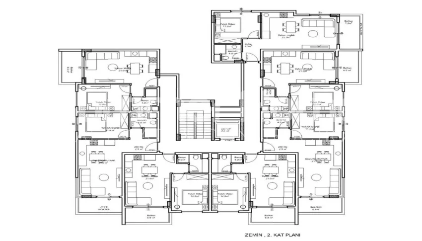 Contemporary Apartments in Konakli Plan - 21