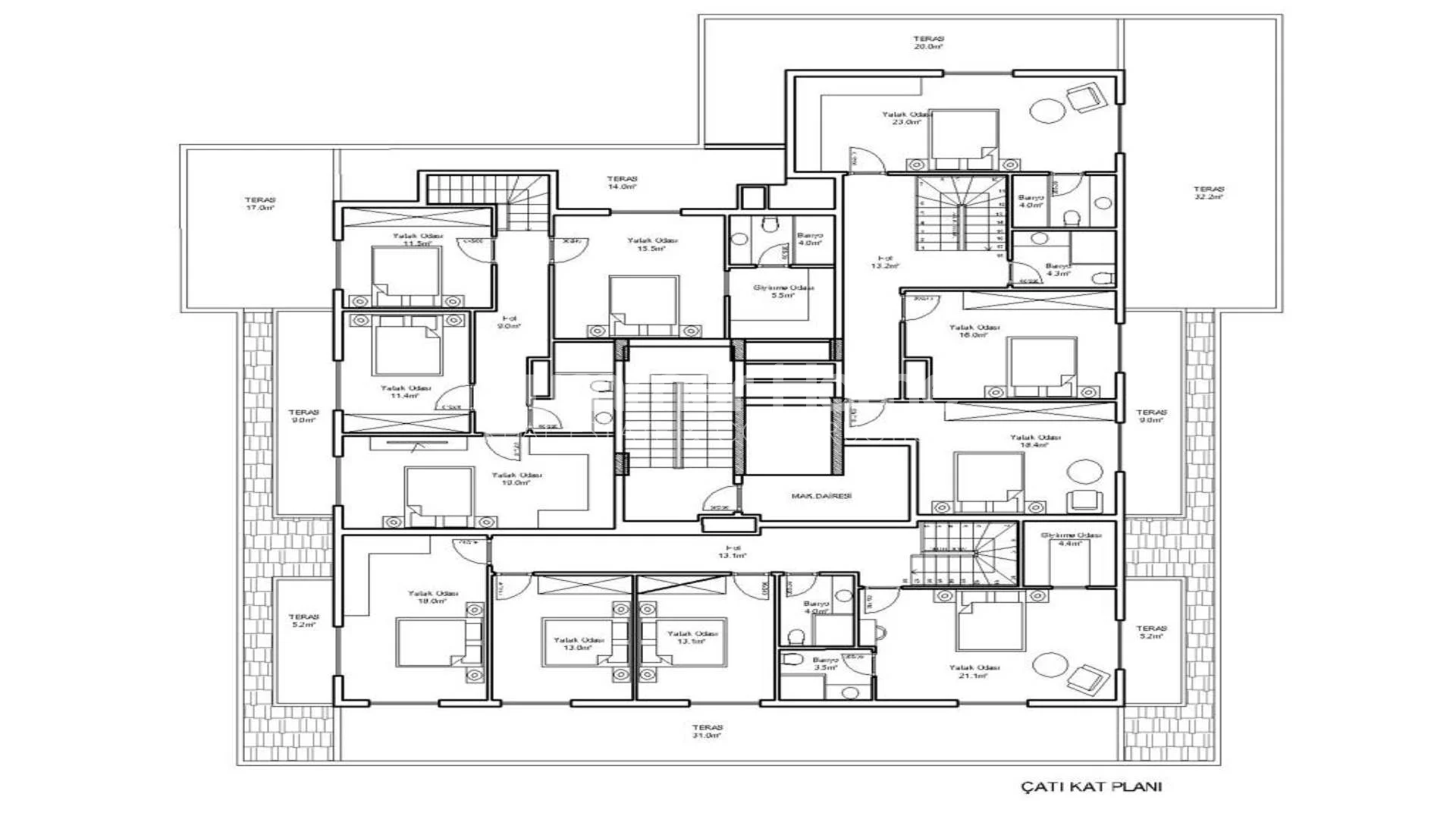 Moderne Appartementen in Konakli plan - 22