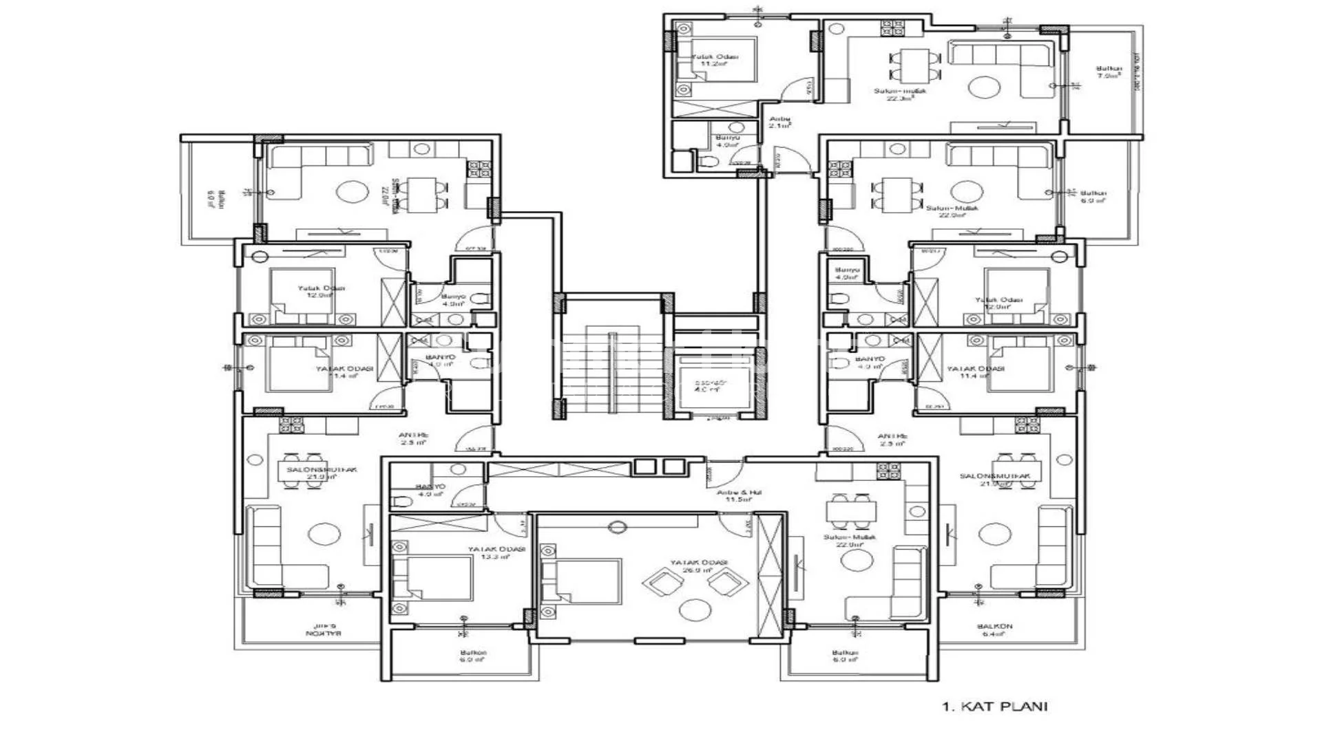 Moderne Appartementen in Konakli plan - 26