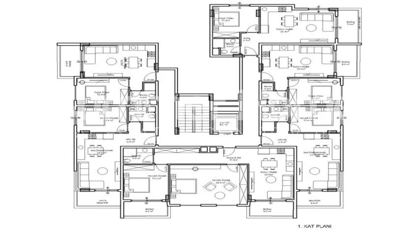 Contemporary Apartments in Konakli Plan - 19