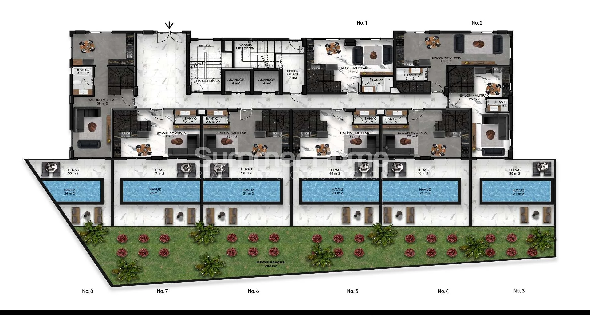 Classy, Chic Apartments in Demirtas plan - 28