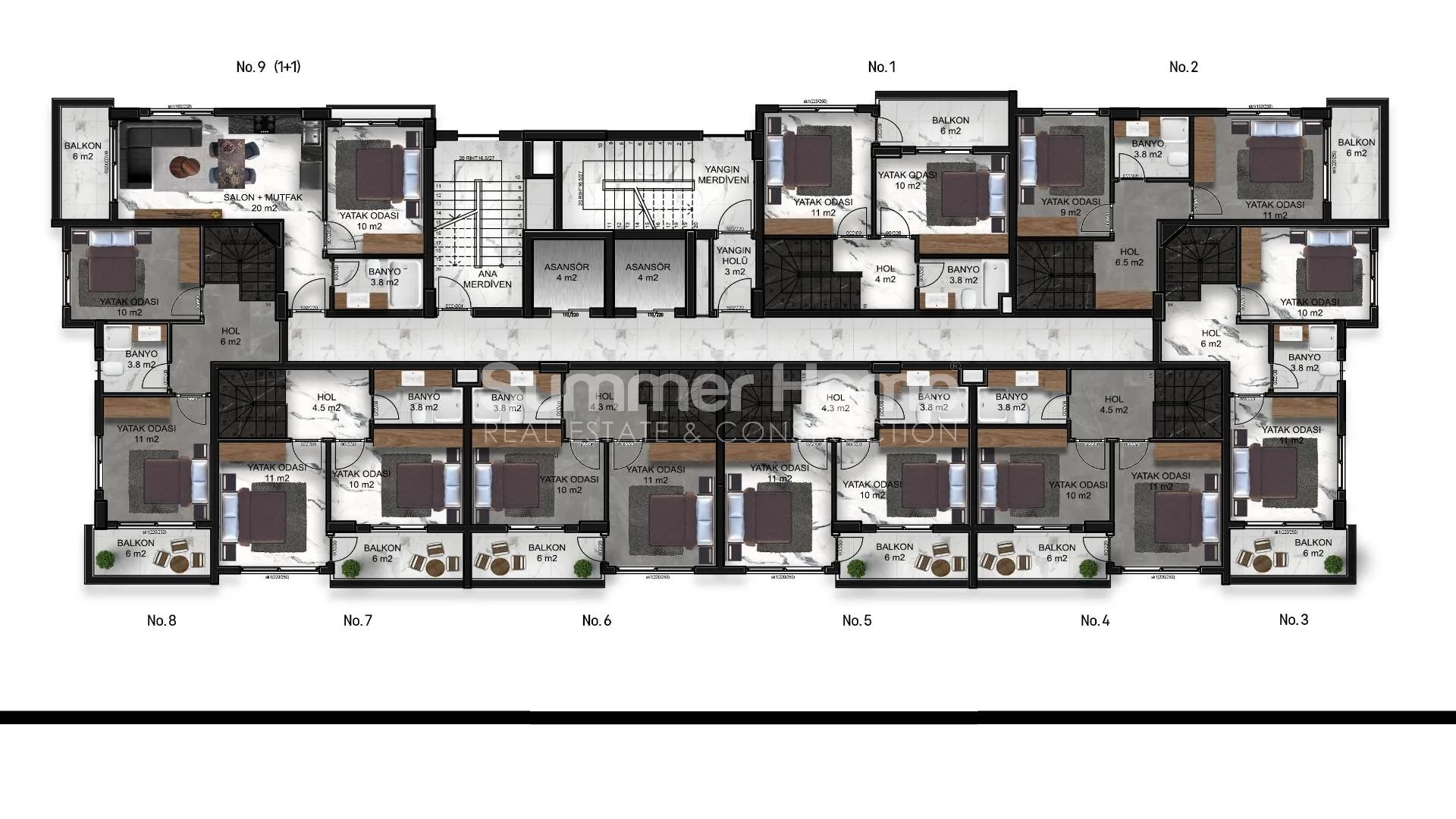 Classy, Chic Apartments in Demirtas plan - 29