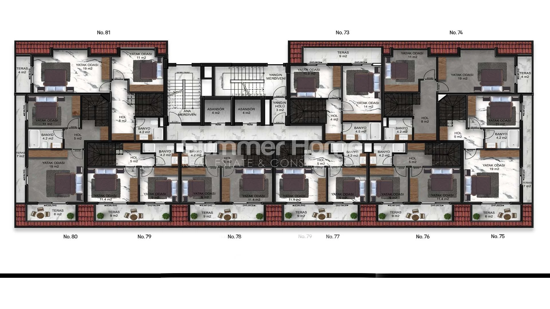 Classy, Chic Apartments in Demirtas plan - 30