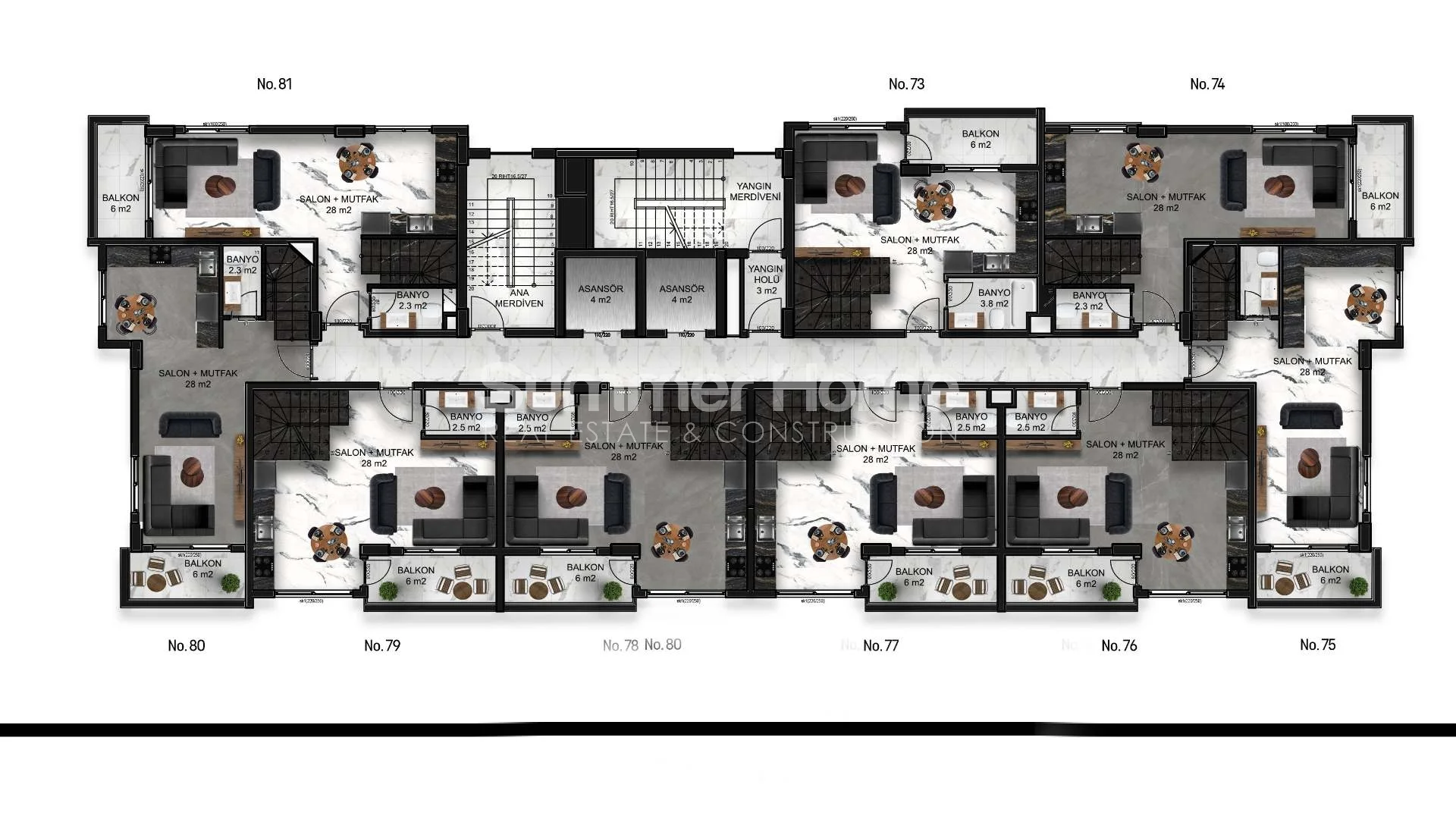 Tyylikkäät asunnot Demirtasissa plan - 31