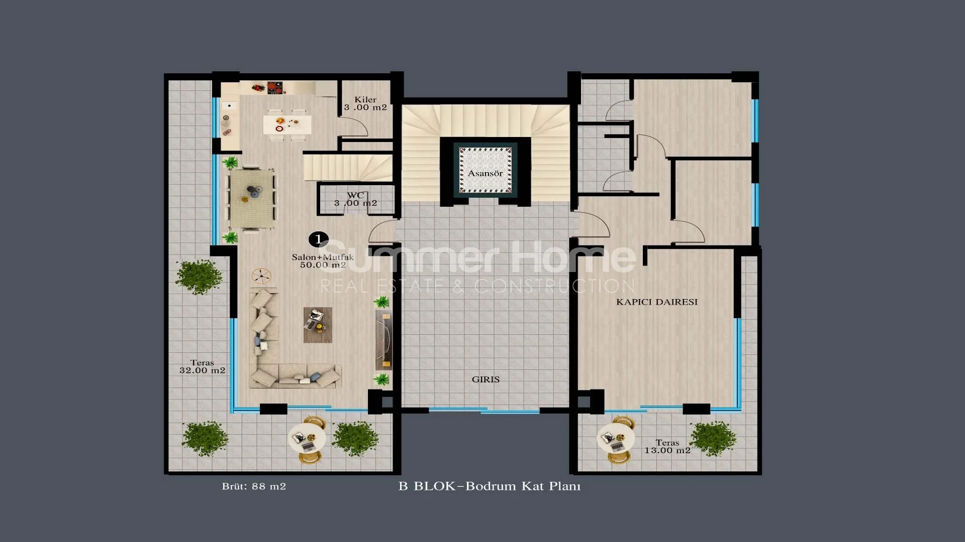 Prestigious Apartments in Luxury Complex in Kargicak Plan - 23