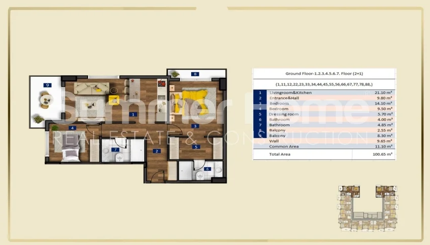 Moderne luksuriøse leiligheter i Tosmur plan - 39