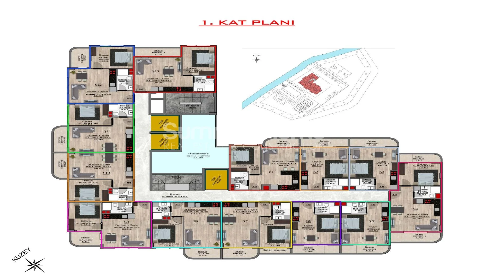 Modern & Chic Apartments in Rural Mahmutlar Plan - 13