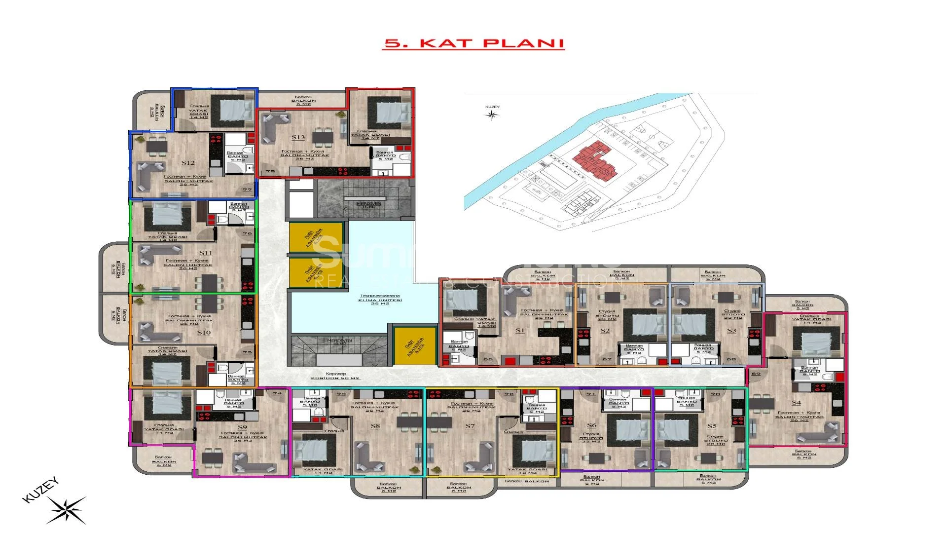 Modern & Chic Apartments in Rural Mahmutlar Plan - 11