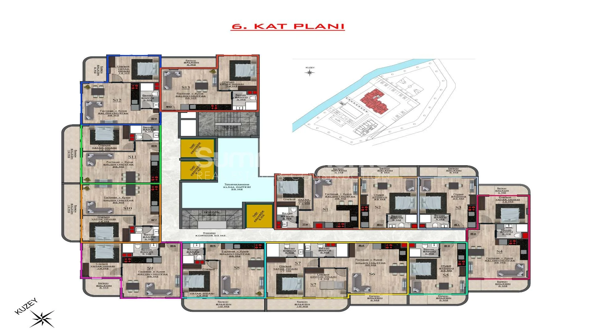Modern & Chic Apartments in Rural Mahmutlar Plan - 16