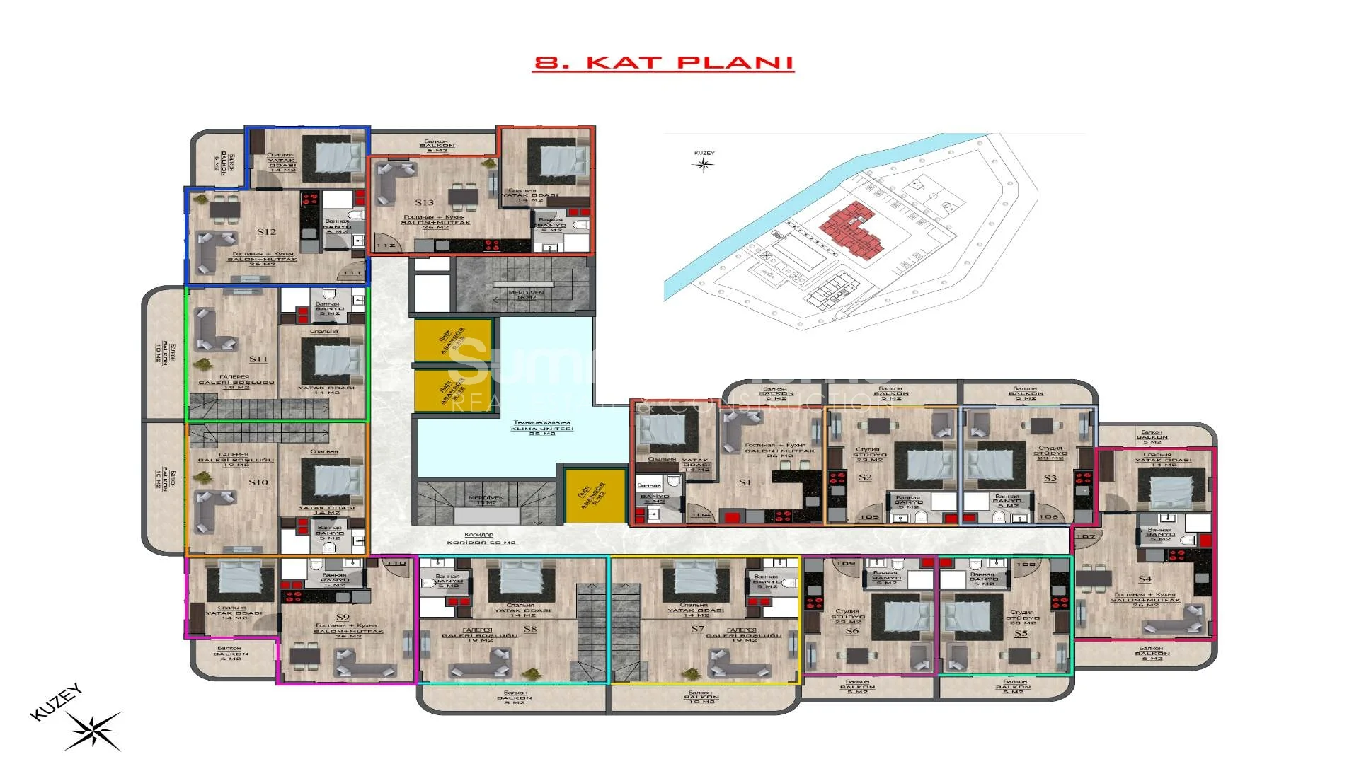 Modern & Chic Apartments in Rural Mahmutlar Plan - 18