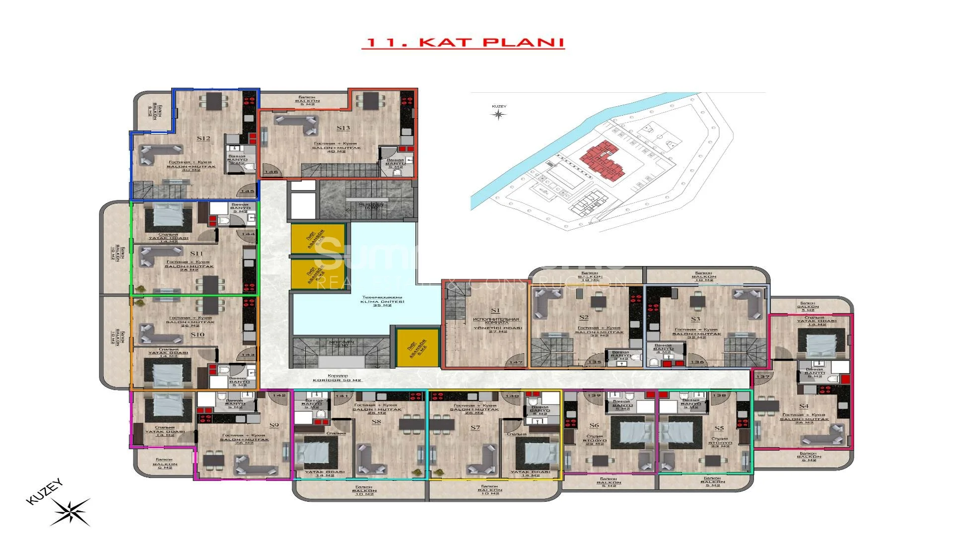 Modern & Chic Apartments in Rural Mahmutlar Plan - 21
