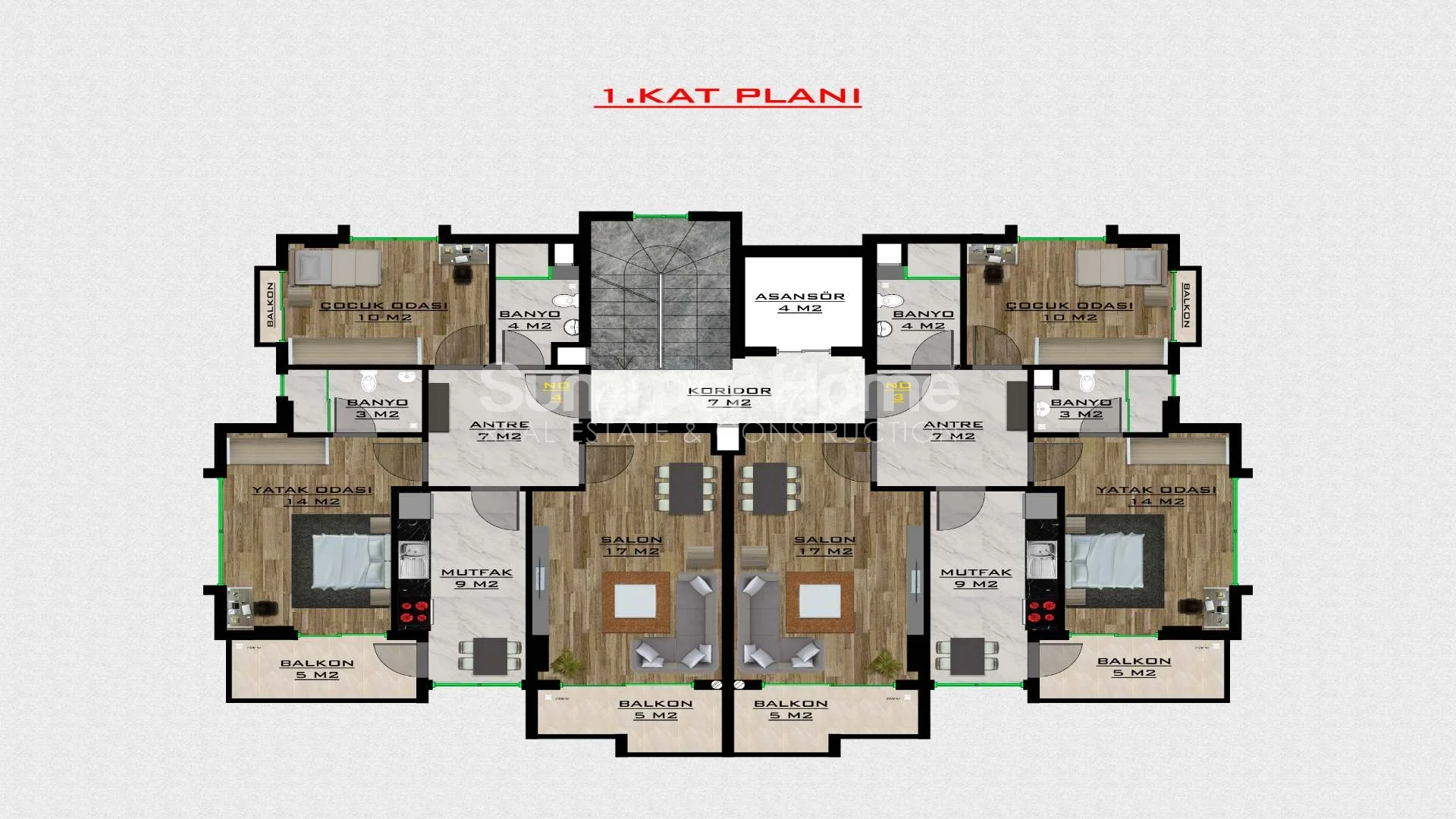 Modern Duplex Apartments For Sale in Cikcilli Plan - 9