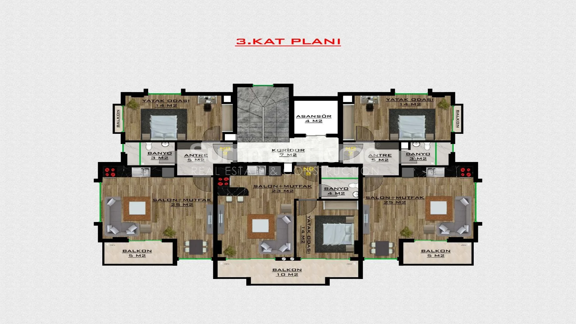 Modern Duplex Apartments For Sale in Cikcilli Plan - 11