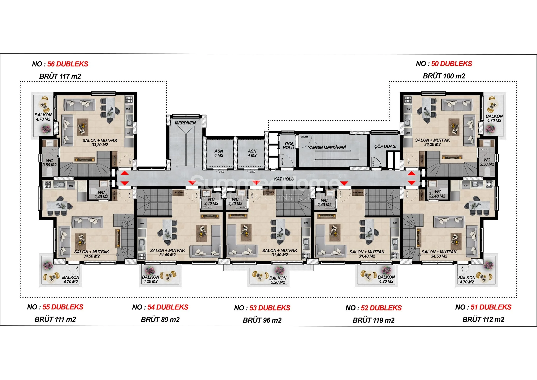 Appartements de luxe spacieux à Mahmutlar plan - 31