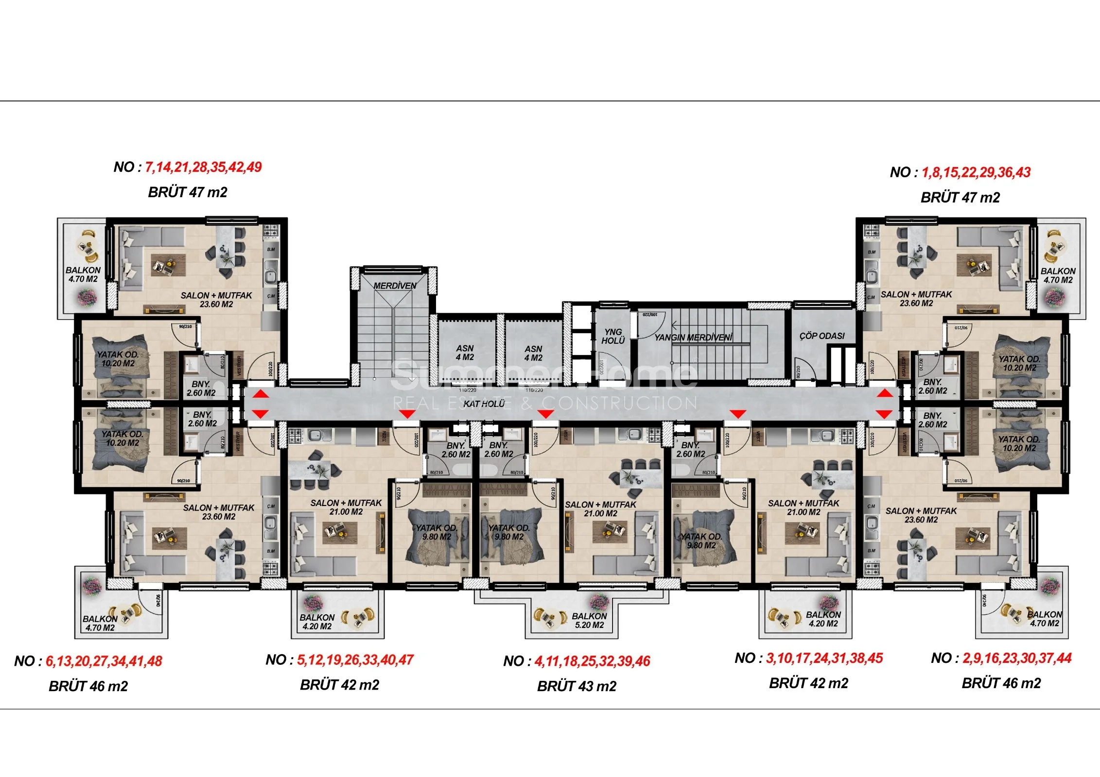Appartements de luxe spacieux à Mahmutlar plan - 32