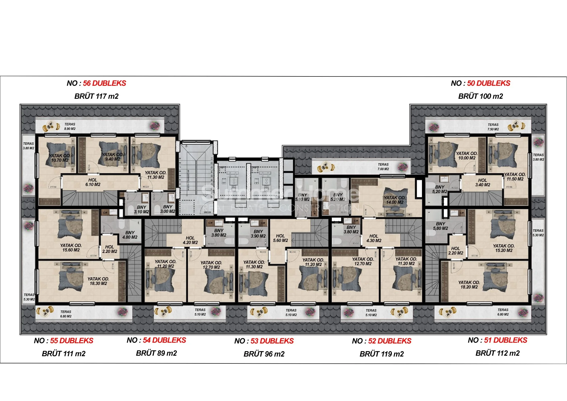 Appartements de luxe spacieux à Mahmutlar plan - 33