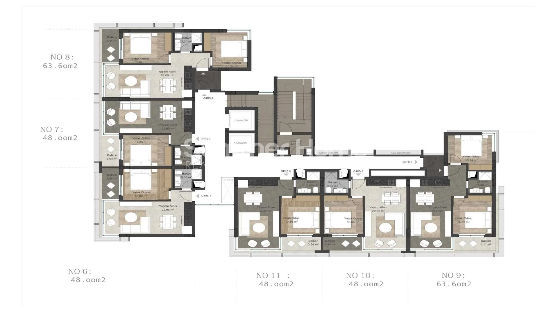 Modern & Chic Apartments in Avsallar Plan - 25