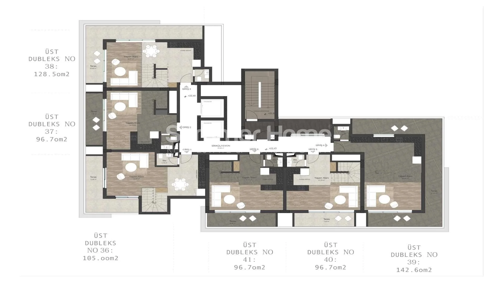 Modern & Chic Apartments in Avsallar Plan - 31