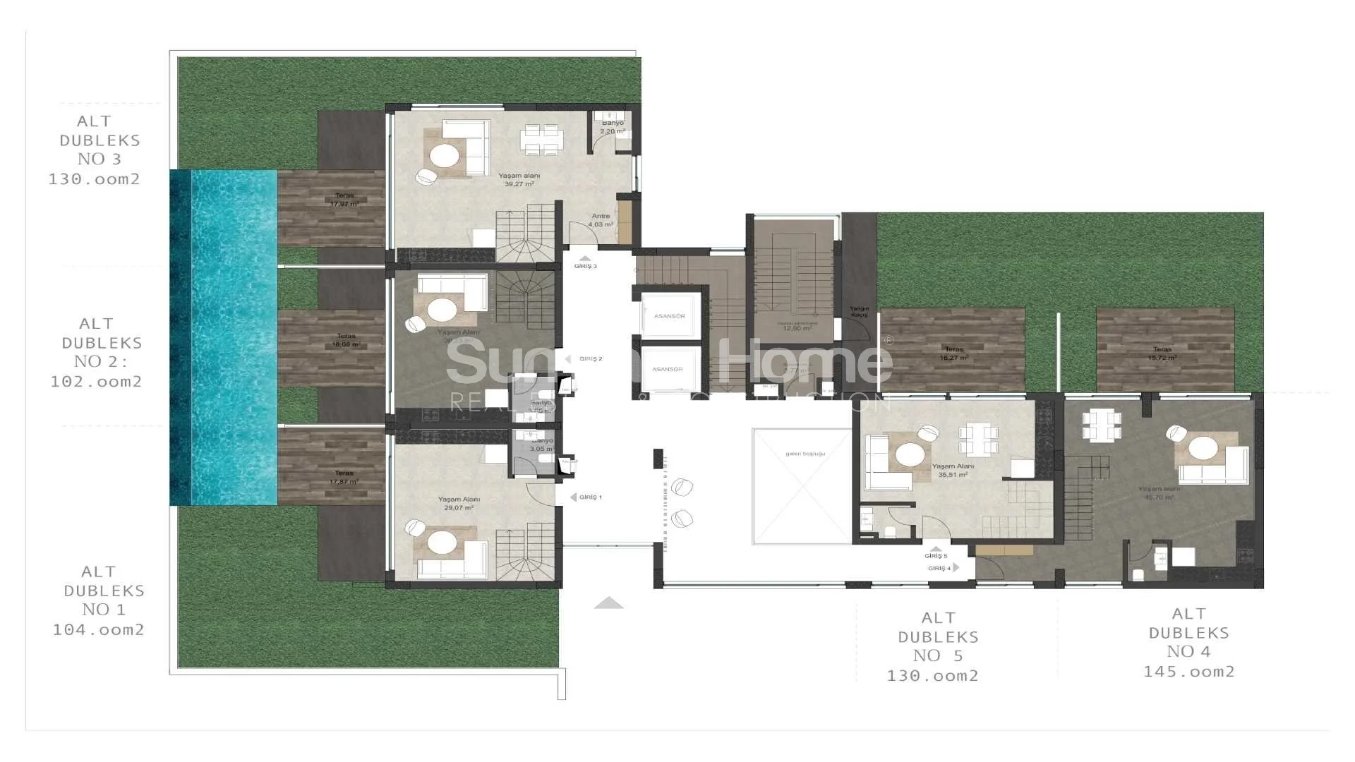 Modern & Chic Apartments in Avsallar Plan - 34