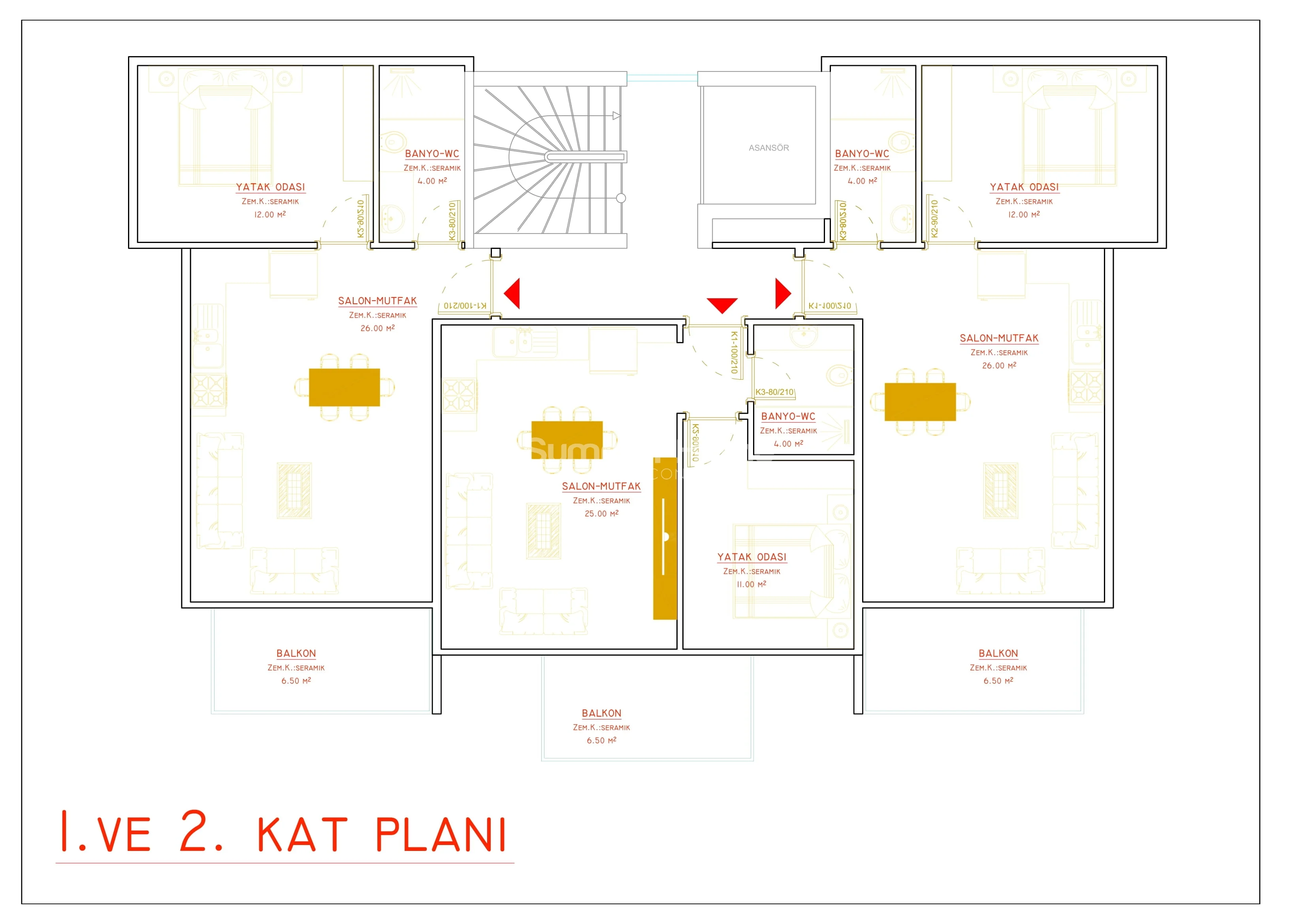 Modern Apartments in Small, Cute Complex in Kestel Plan - 9