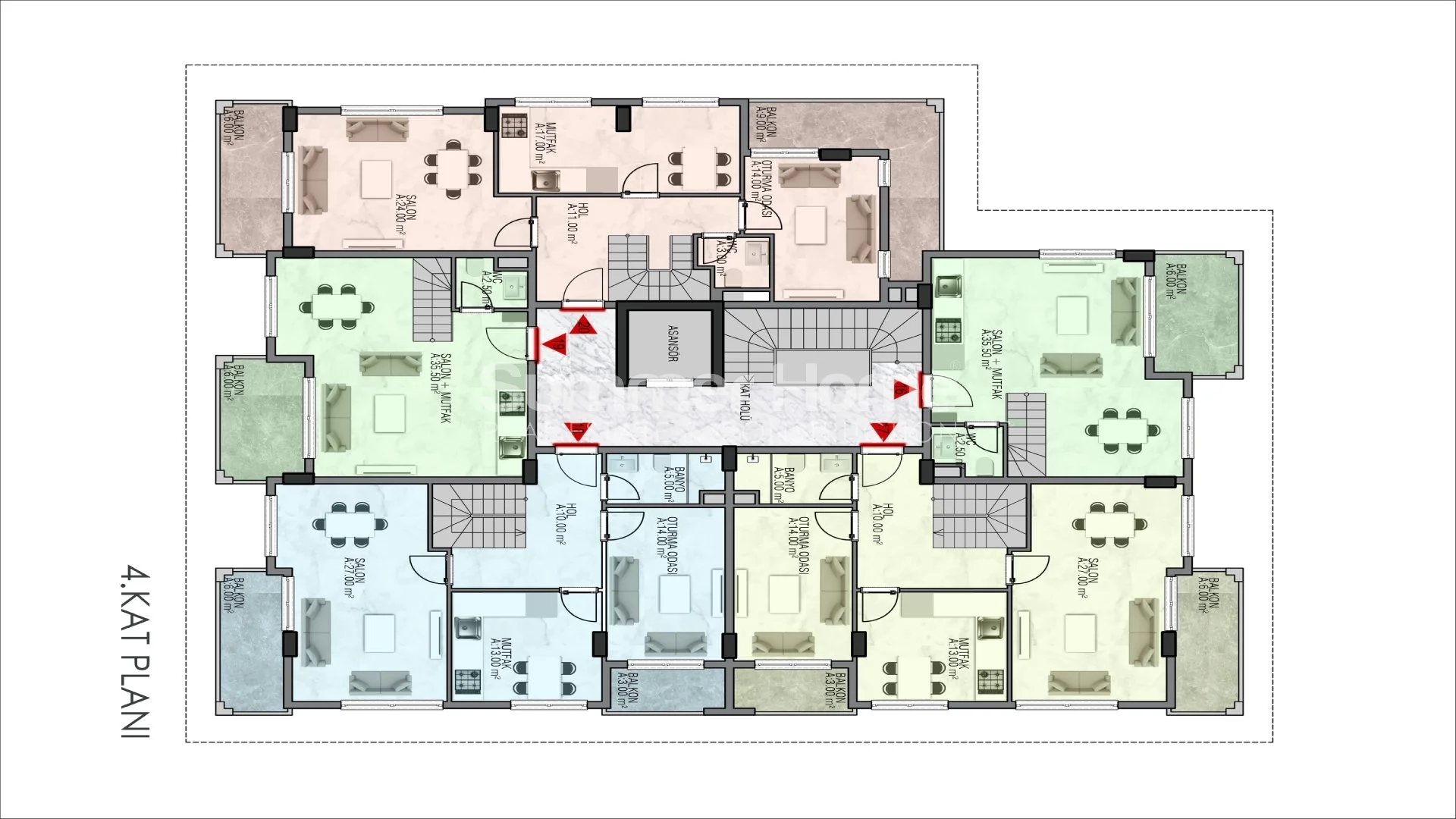 Klasikiškai gražūs apartamentai Alanijos centre plan - 24