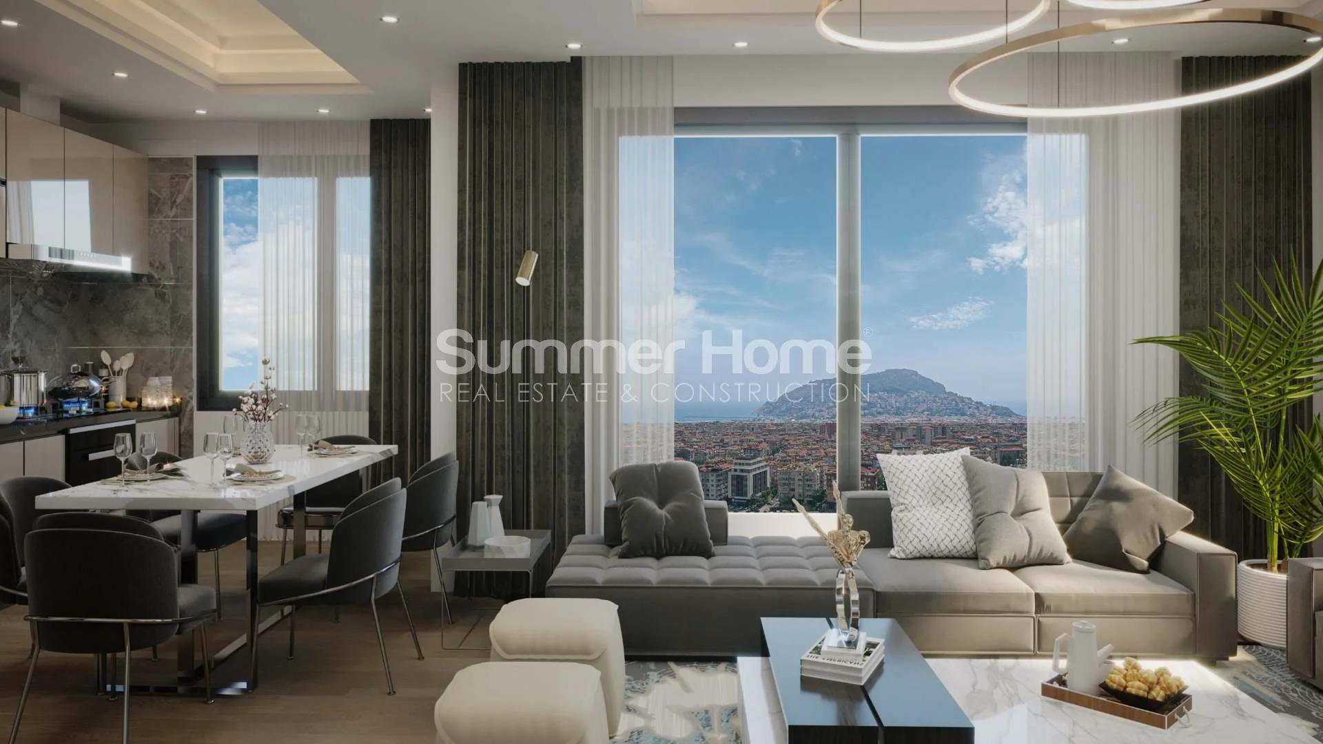 Ultra-luxe duplex-appartementen met vier slaapkamers. zwembad en tuinen. Panoramisch uitzicht over Alanya interior - 15