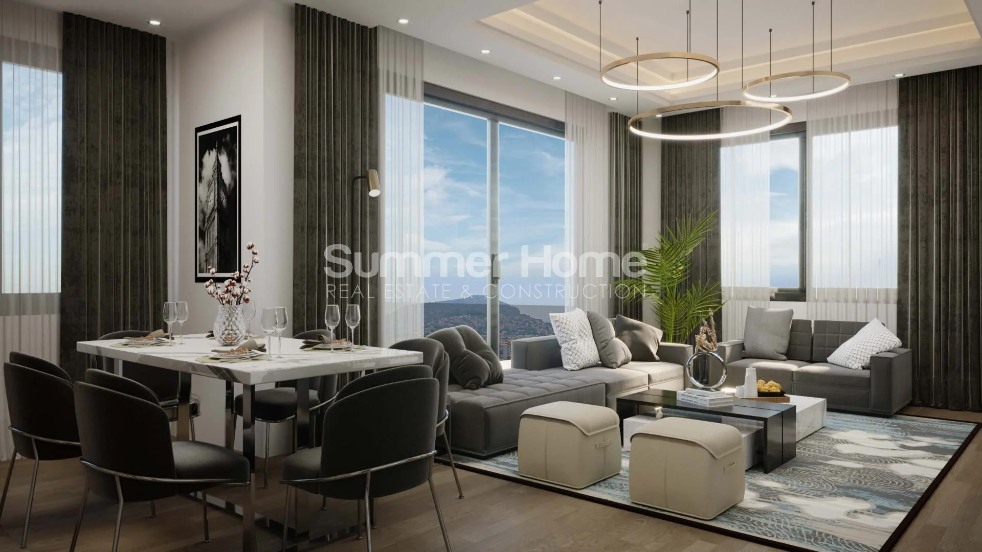 Ultra-luxe duplex-appartementen met vier slaapkamers. zwembad en tuinen. Panoramisch uitzicht over Alanya interior - 1