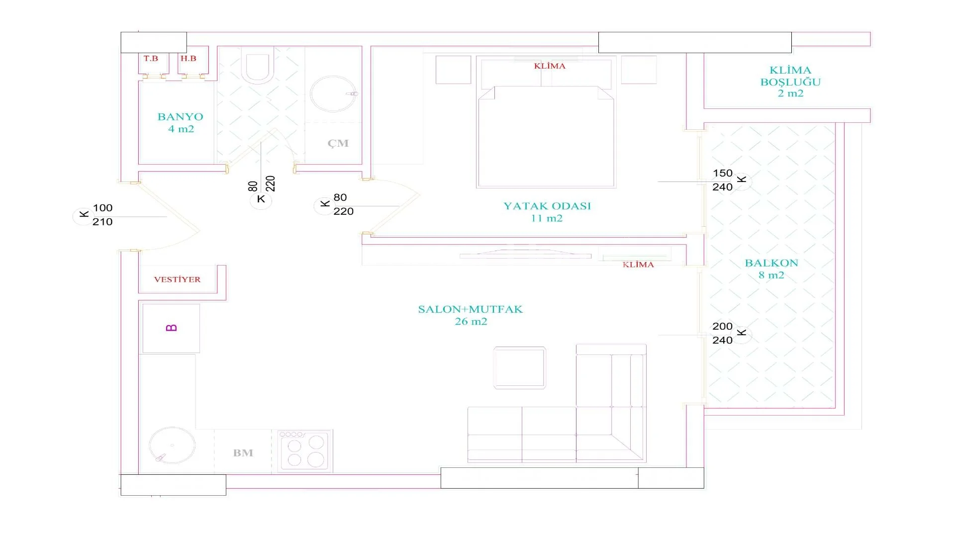 Atemberaubende Apartments mit Meerblick in Avsallar Plan - 25